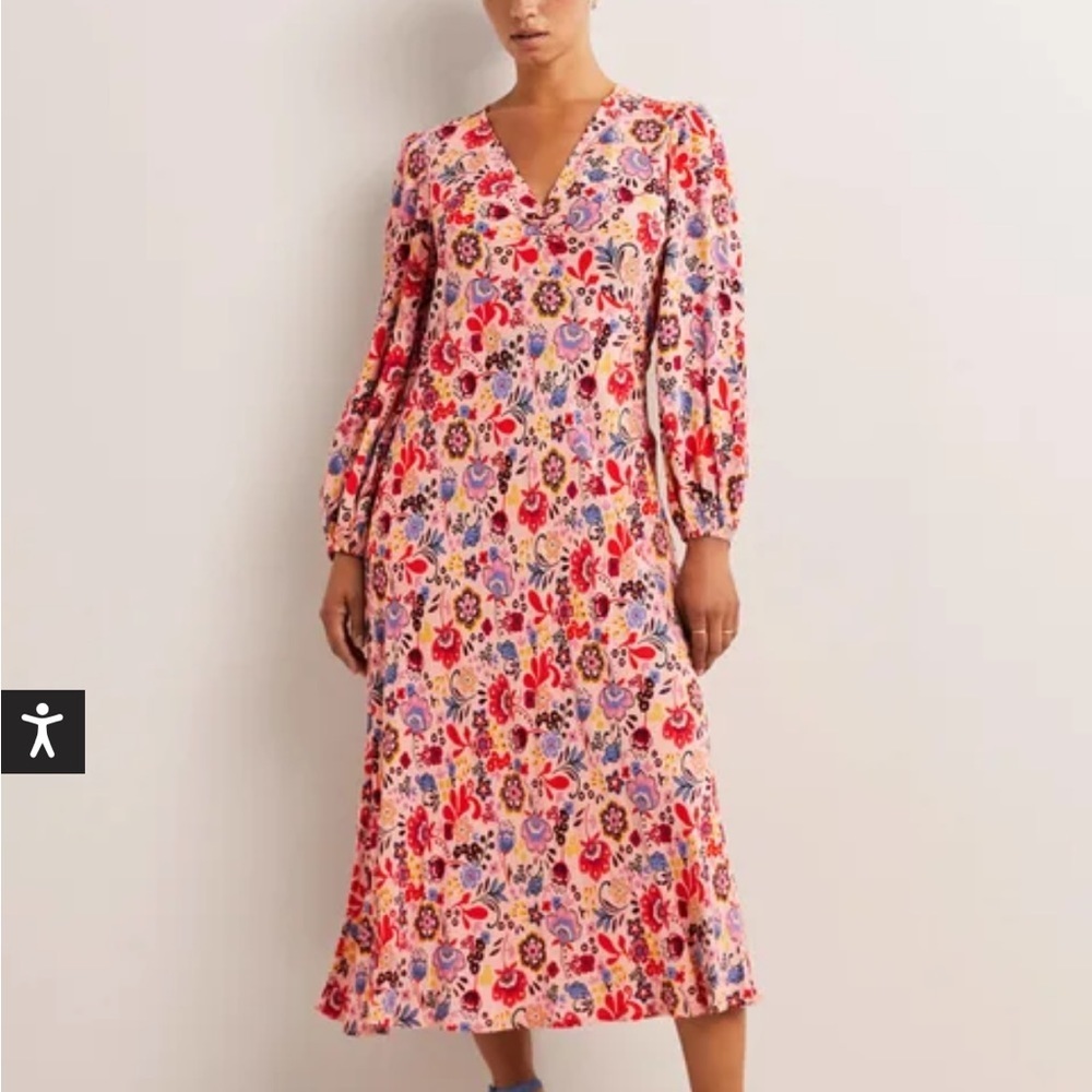 Boden Empire Midi Floral Tea Dress. Size 6p